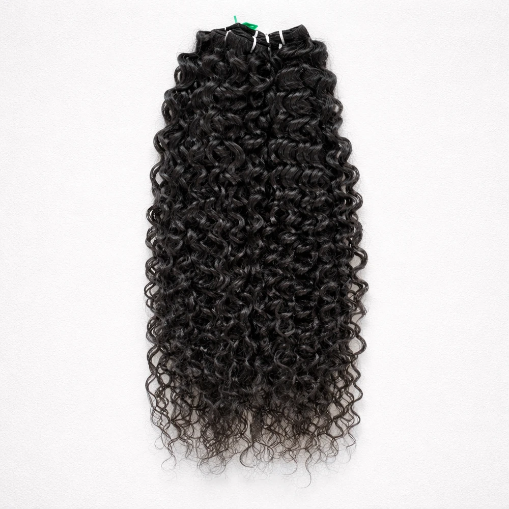 Weft extension Curly - Spiral Curls 100 gr Black 60 cm