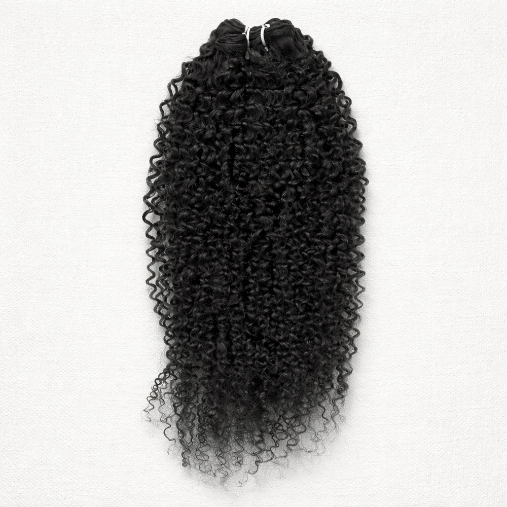 Weft extension Curly - Spiral Curls 100 gr Black 24 inch